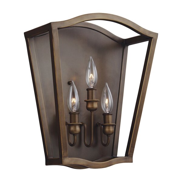 Wandleuchte innen Metall Vintage Design Messing antik