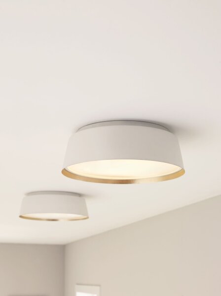 Lampe de plafond Blanc Or Ø37cm rond Moderne Métal ZENU