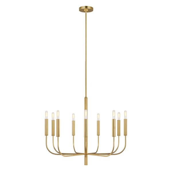 Kronleuchter Metall Jugendstil in Messing Ø76cm 9-armig