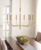 Lustre métal art nouveau en laiton Ø76cm 9...