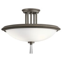 Lampe de plafond ronde Ø42cm Art Nouveau verre acier