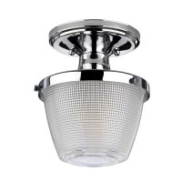 Plafonnier salle de bain IP44 E27 en chrome clair Art...
