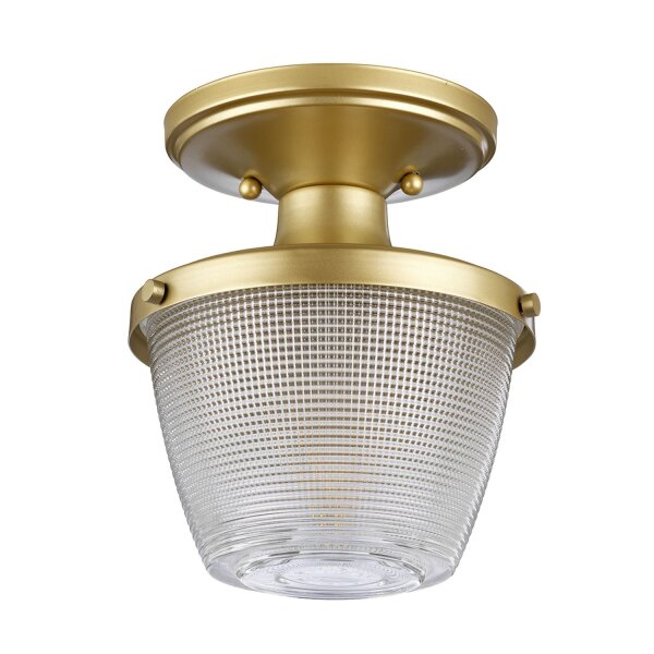 Lampe de salle de bain plafond IP44 en laiton clair petit métal verre