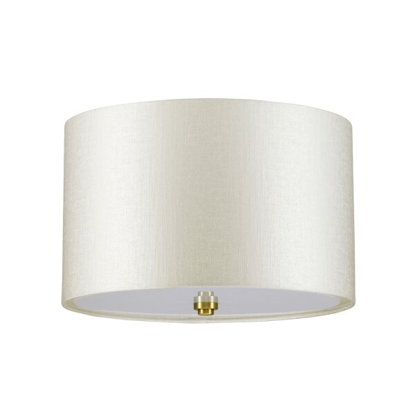 Deckenleuchte Stoff rund in Creme Messing antik