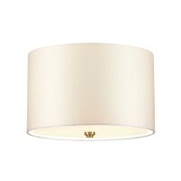 Plafonnier tissu rond en laiton crème antique