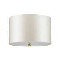 Plafonnier tissu rond en laiton crème antique
