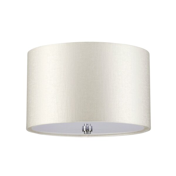 Plafonnier Tissu rond Ø36cm Crème Chrome Moderne VARINDA
