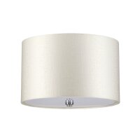 Plafonnier Tissu rond Ø36cm Crème Chrome...