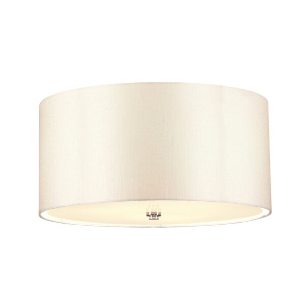 Deckenleuchte Stoff rund in Creme Chrom Ø46cm
