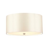 Plafonnier tissu rond en crème chrome Ø46cm
