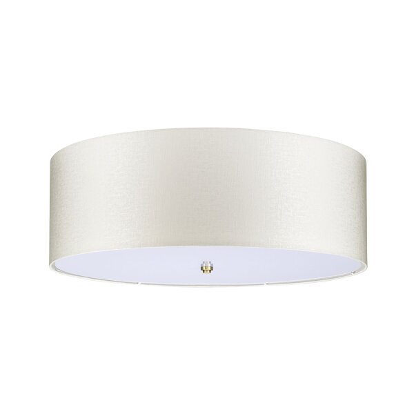 Deckenlampe Stoff groß rund Ø76cm in Creme Messing