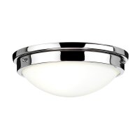 Deckenlampe Weiß Chrom rund Ø32cm E27 Glas...