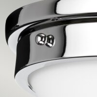 Deckenlampe Weiß Chrom rund Ø32cm E27 Glas...