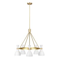 Deckenlampe Metall in Weiß Messing Ø81cm Retro