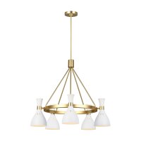 Deckenlampe Metall in Weiß Messing Ø81cm Retro