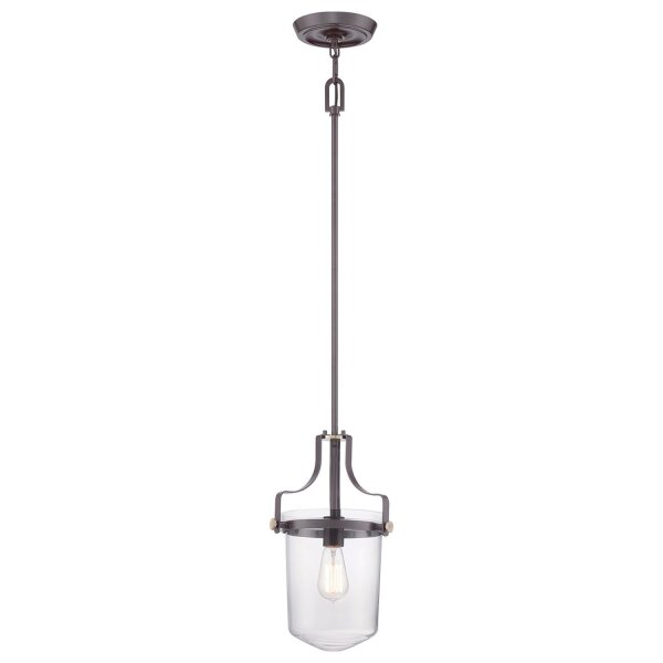 Lampe de plafond verre métal en bronze clair E27 Industrial