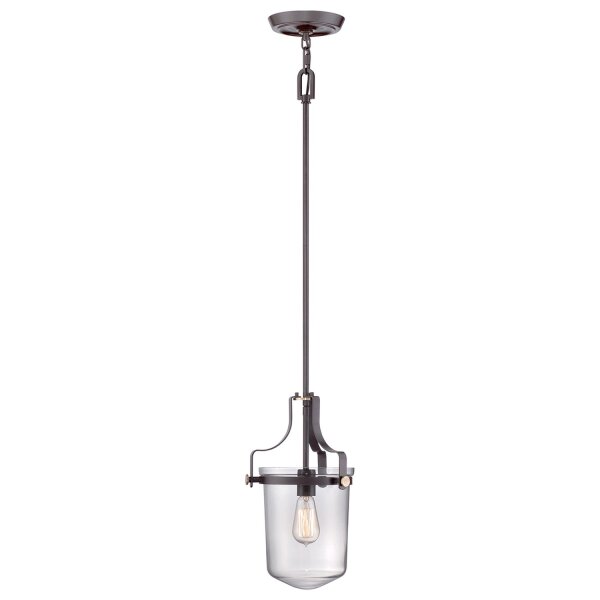 Lampe de plafond verre métal en bronze clair E27 Industrial