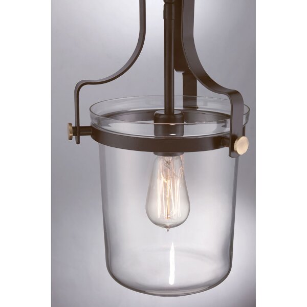 Lampe de plafond verre métal en bronze clair E27 Industrial