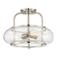 Lampe de plafond verre métal Ø41cm...