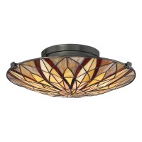 Plafonnier en verre style Tiffany &Oslash;42cm rond SANSA