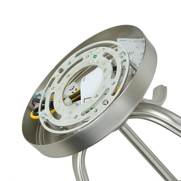 Plafonnier E27 Blanc Nickel Ø37cm Verre Métal