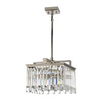 Lampe à suspendre cristal en nickel clair Art...