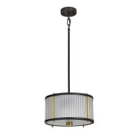 Lampe à suspendre verre métal en brun clair...