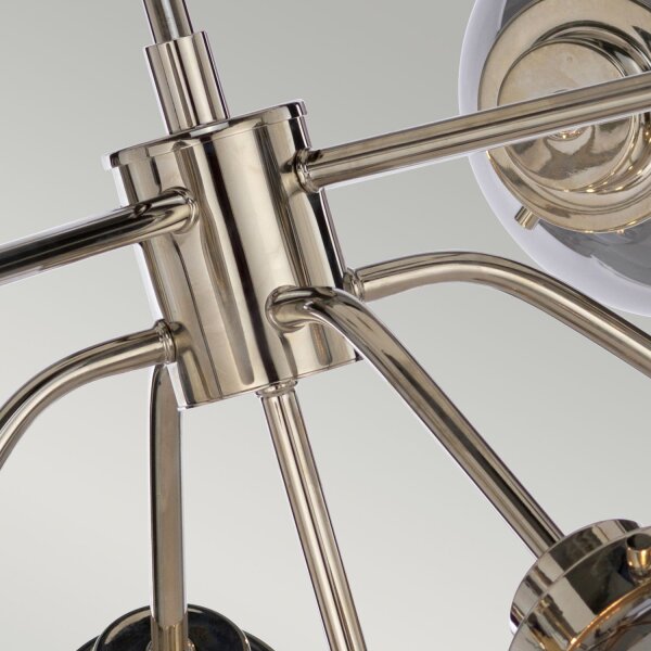 Hängelampe Grau Nickel 9x E14 Metall Glas LILINIA