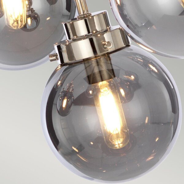 Hängelampe Grau Nickel 9x E14 Metall Glas LILINIA