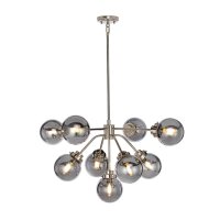Hängelampe Grau Nickel 9x E14 Metall Glas LILINIA