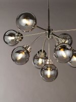 Hängelampe Grau Nickel 9x E14 Metall Glas LILINIA