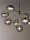 Hängelampe Grau Nickel 9x E14 Metall Glas LILINIA