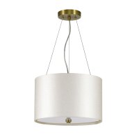 Suspension tissu Ø36cm en crème laiton antique