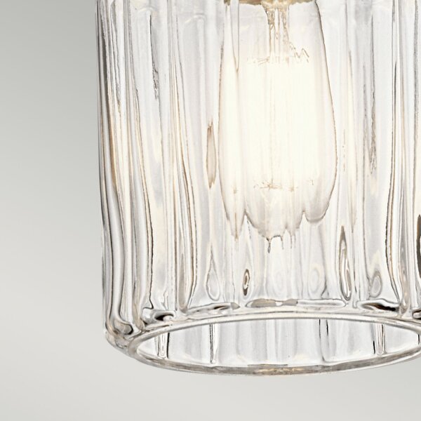 Lampe à suspendre verre métal vintage design Ø15cm E27