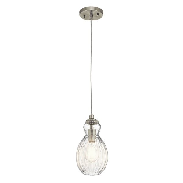 Lampe à suspendre verre métal design vintage Ø15cm E27 BALESIA