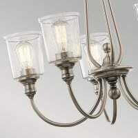 Lustre avec abat-jour verre métal Ø66cm Art...