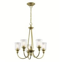 Lustre en laiton Abat-jour en verre Métal Art nouveau