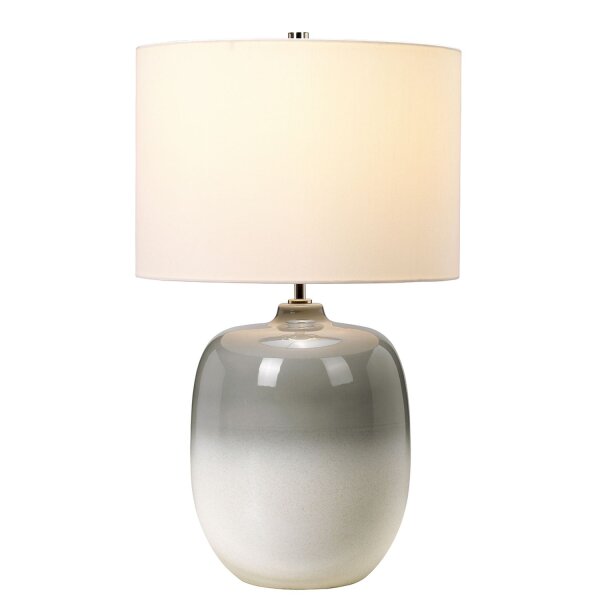 Lampe de table céramique tissu gris clair crème 61,5 cm E27