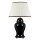 Tischlampe Keramik Stoff Schwarz Creme 80 cm hoch E27