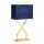 Tischlampe Stoffschirm in Blau Gold 68 cm hoch E27