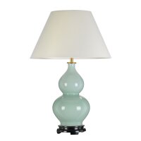 Lampe de table céramique tissu vert écru 64...