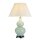 Tischlampe Keramik Stoff in Grün Ecru 64 cm Klassisch E27