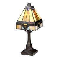 Tischlampe Tiffany Stil E14 30,5cm in Bronze antik Gelb