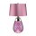 Tischlampe Rosa Violett beleuchteter Fuß Glas Seide