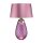 Tischlampe Glas Seide beleuchteter Sockel Rosa Violett