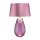 Tischlampe Glas Seide beleuchteter Sockel Rosa Violett