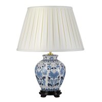 Lampe de table Crème Bleu Blanc E27 50 cm Tissu...