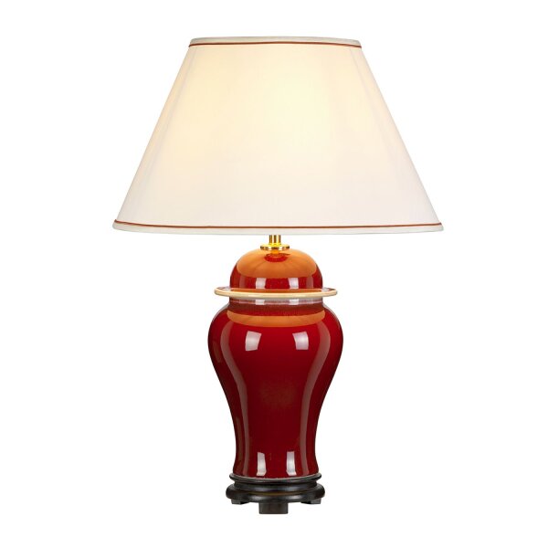 Lampe de table céramique rouge écru blanc E27 65 cm MALDRA
