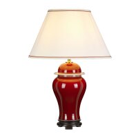 Lampe de table céramique rouge écru blanc...