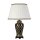 Tischlampe Keramik Stoff 68 cm Creme Schwarz Gold E27